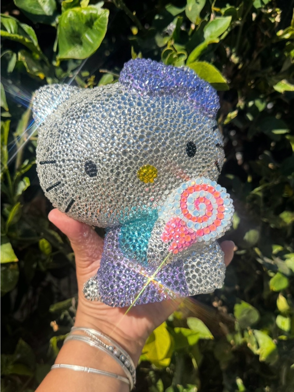 Sparkling ceramic custom rhinestone Hello Kitty